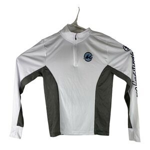 Mojo Sportswear Company Mens Sz XS White Montage Ultimate-Guide 1/4 Zip Pullover